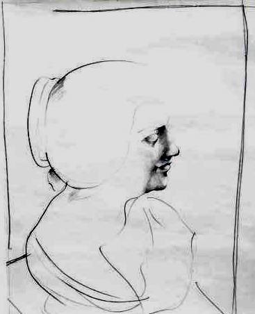 1970- Calco in gesso - disegno a carboncino su carta 70x50
