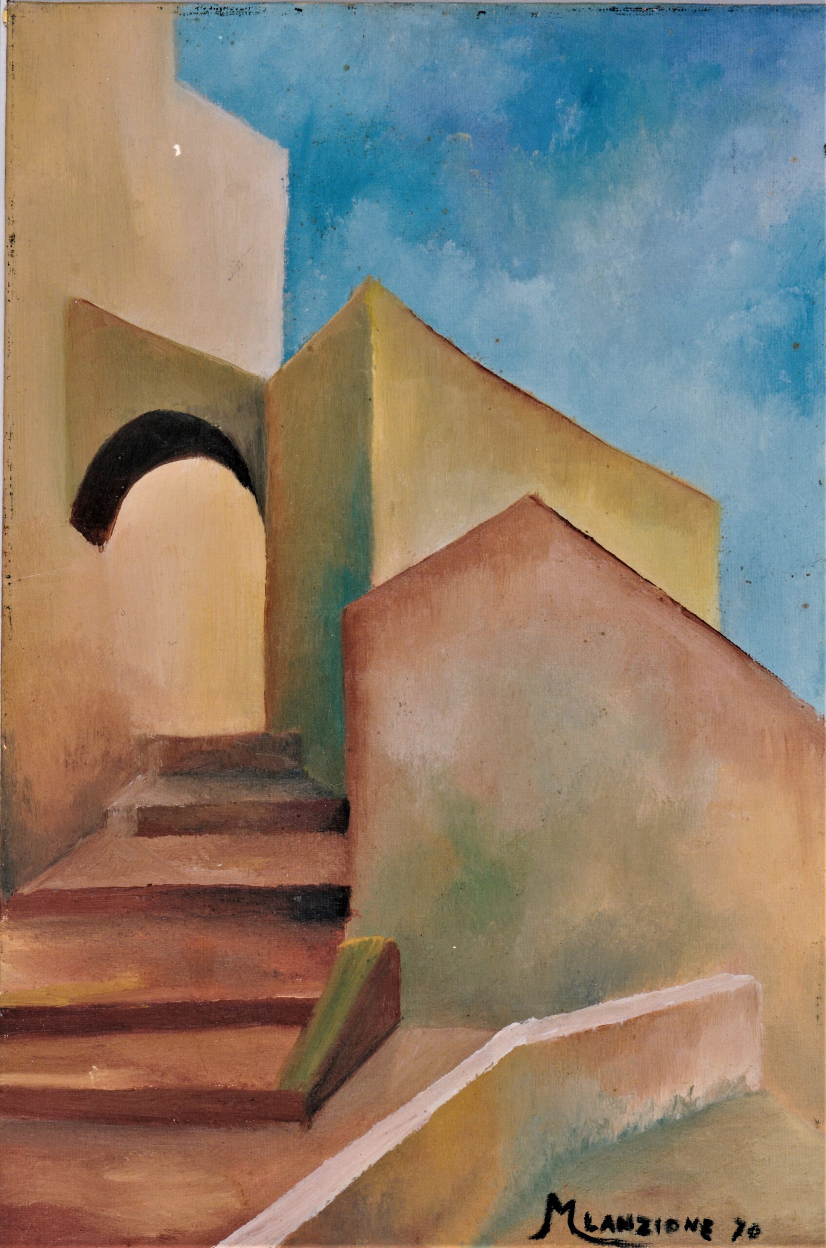 1970 - paesaggio di Laviano - olio su tela 50x35