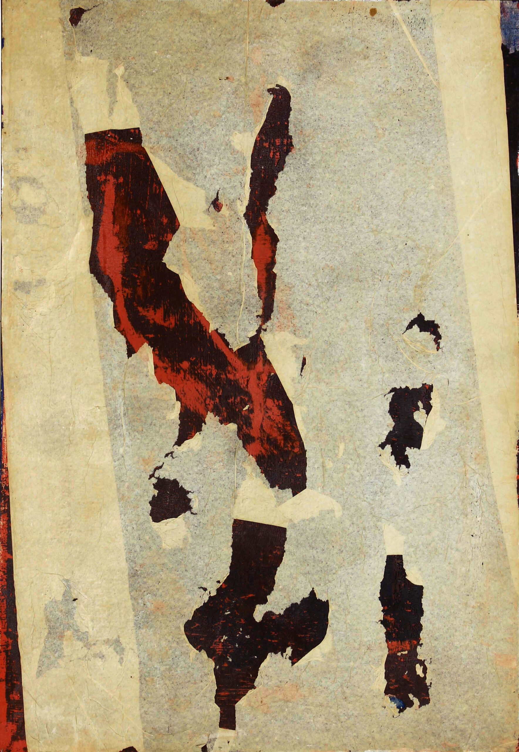 1974 - Strappi - collage e acrilici su tavola 85x60
