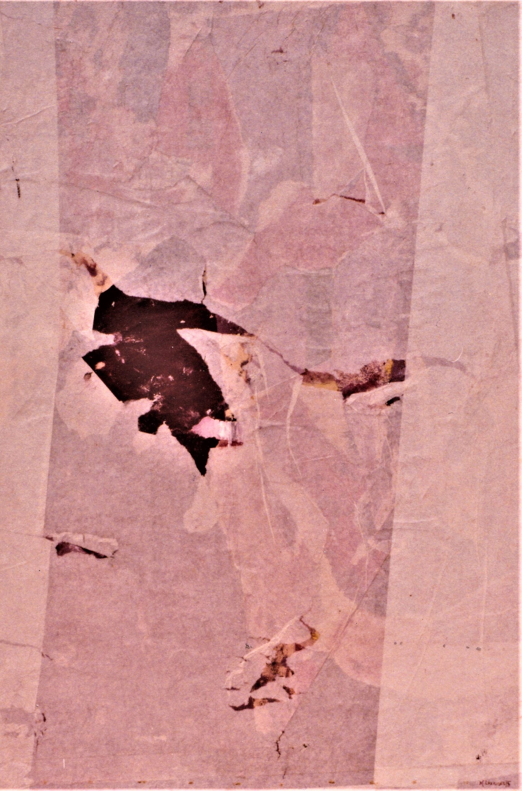 1975 - Strappi  - Acrilici e carte veline su tavola 100x70