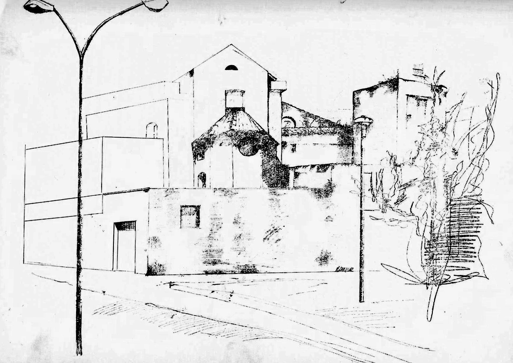 1979 - Chiesa del Carmine ad Angri - inchiostro su carta 35x50 -