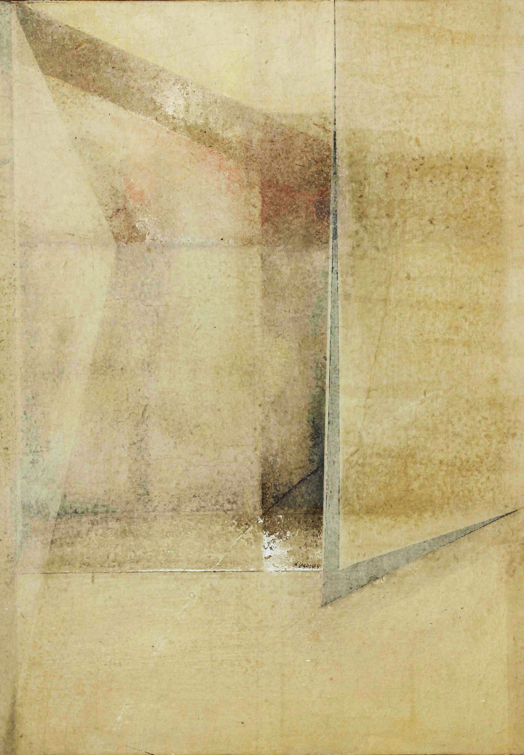 1981 - Emovelazioni. Velature di finestra - Carte veline e acrilici su tavola 70x50