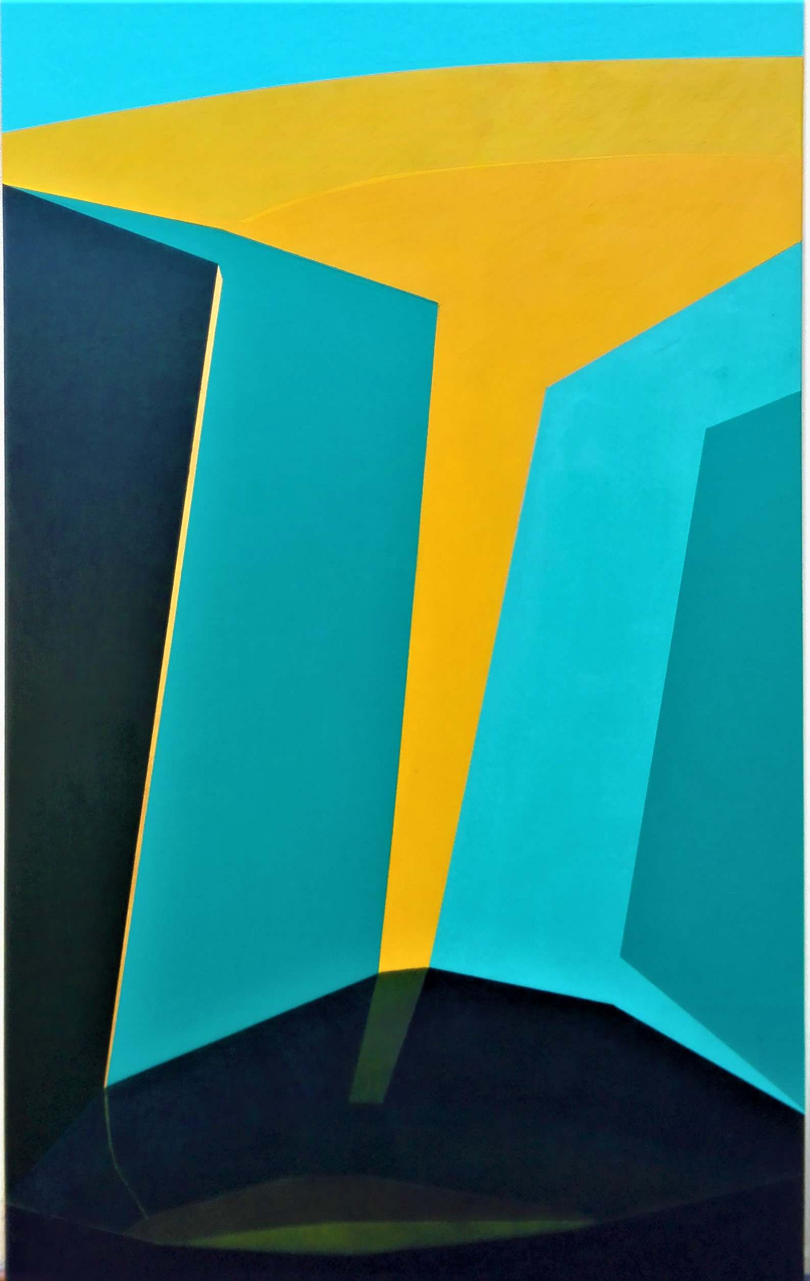 2001 - Luce sommersa - carte veline e acrilici su tavola - 165x100 (misure sezione aurea)