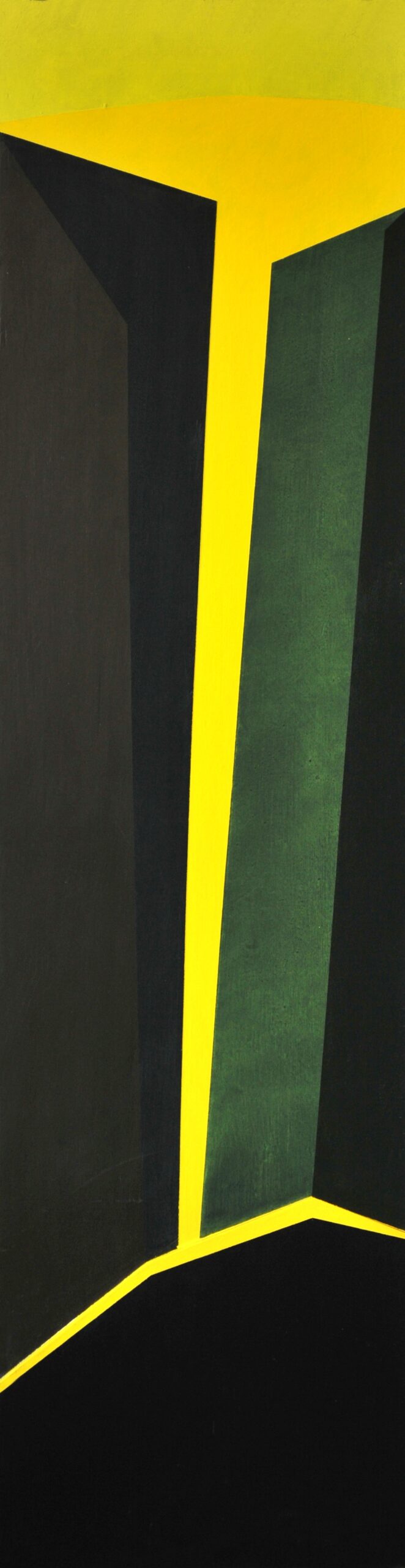 2001 - Spiraglio con luce gialla - acrilici su tavola 160x45