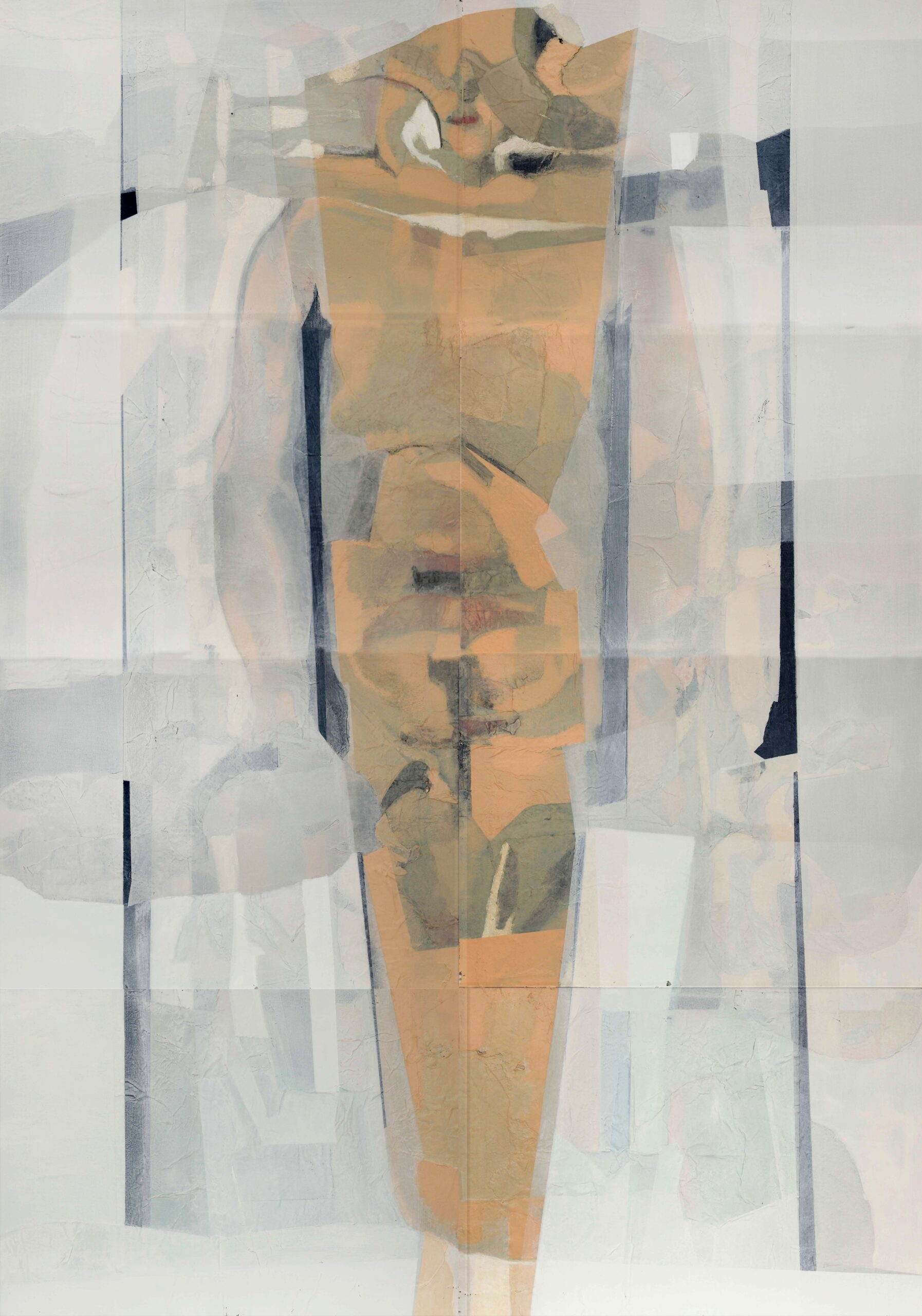 2016 - Kouros - in-collage, veline e acrilici su tavola 200x140 D)
