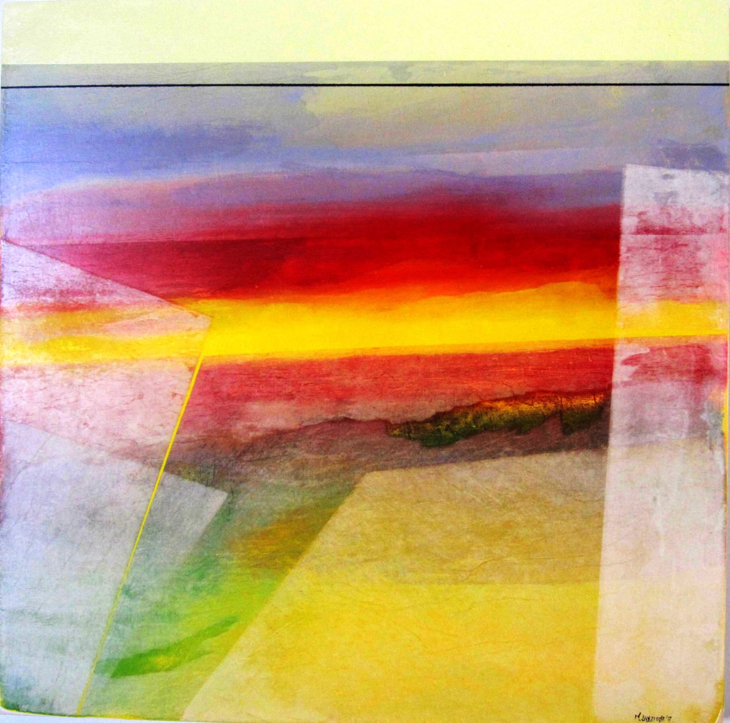 2017 - paesaggio - Acrilici e veline su tavola 60x60
