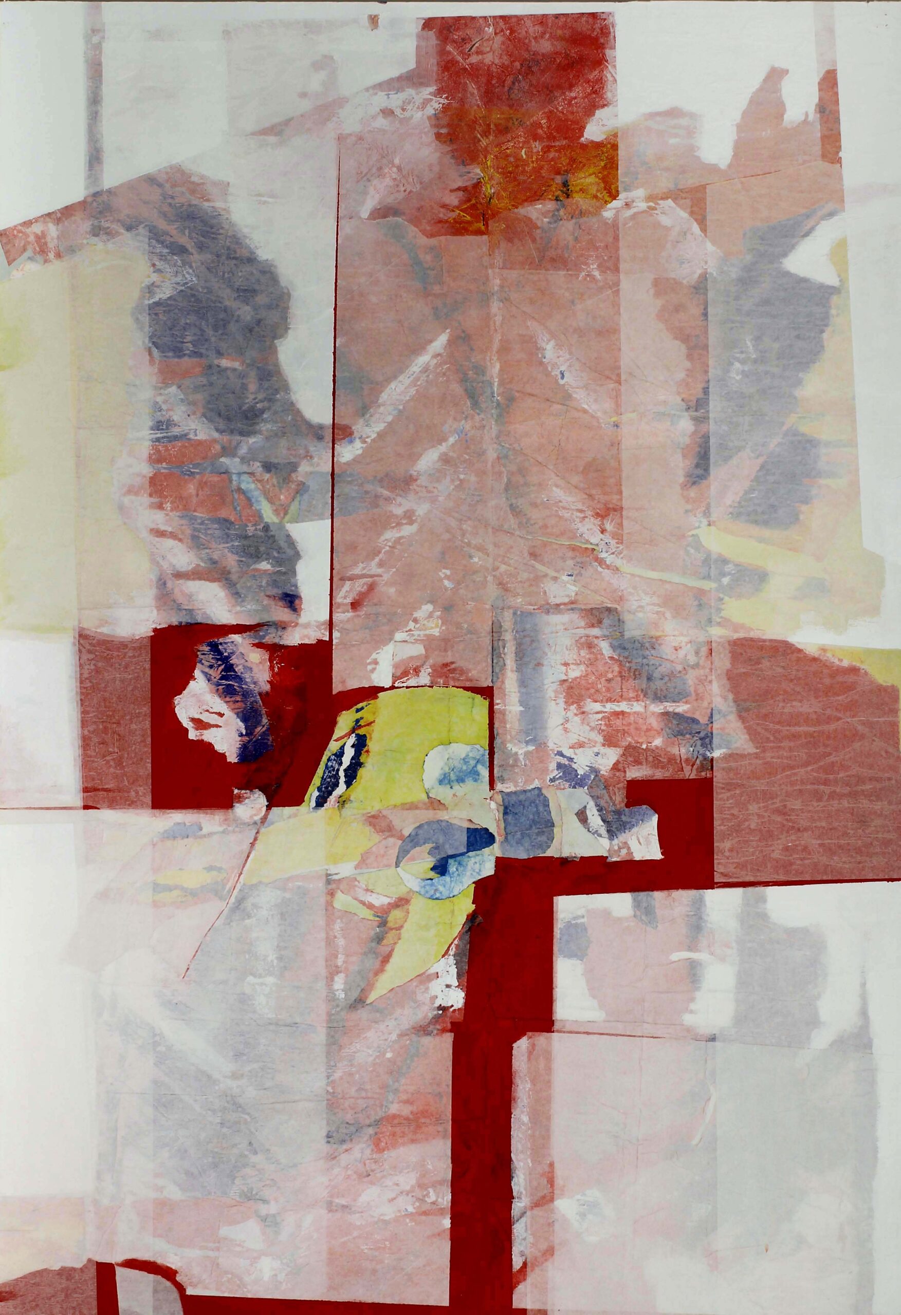 2016 – Rosso svelato – veline e acrilici su tavola 160×110. coll. Bignardi D)